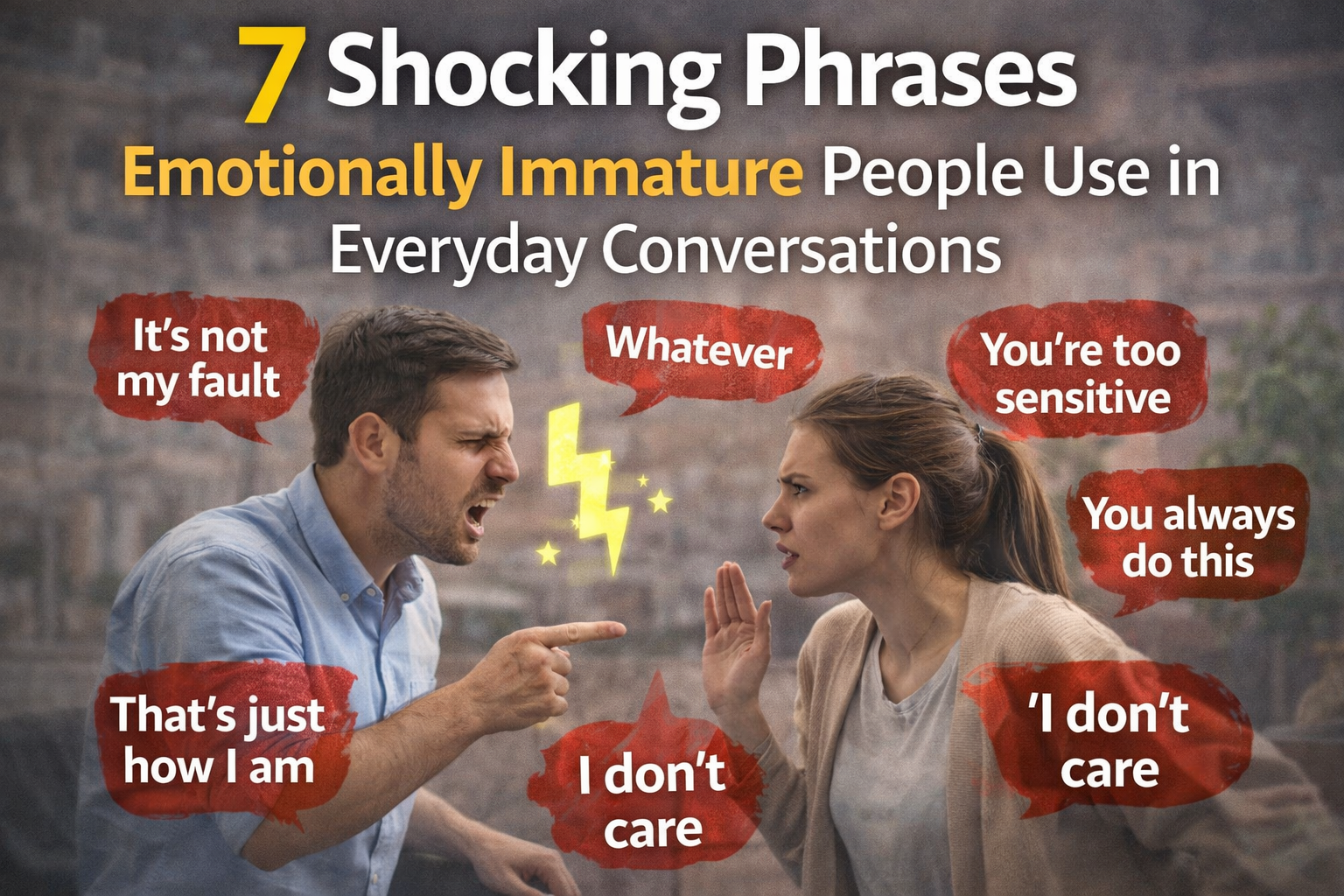 7 Shocking Phrases Emotionally Immature People Use in Everyday Conversations